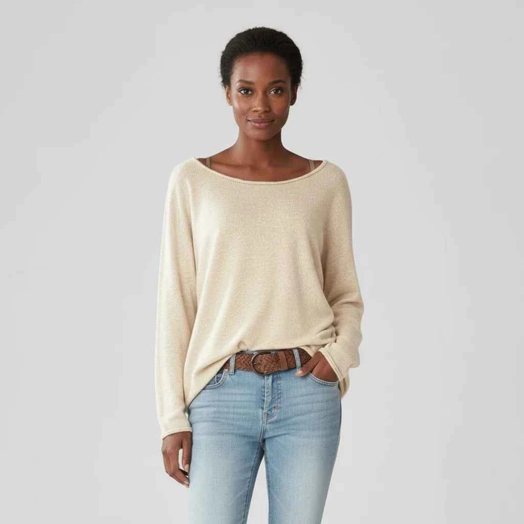 Women's Long Sleeve Sweater Beige
