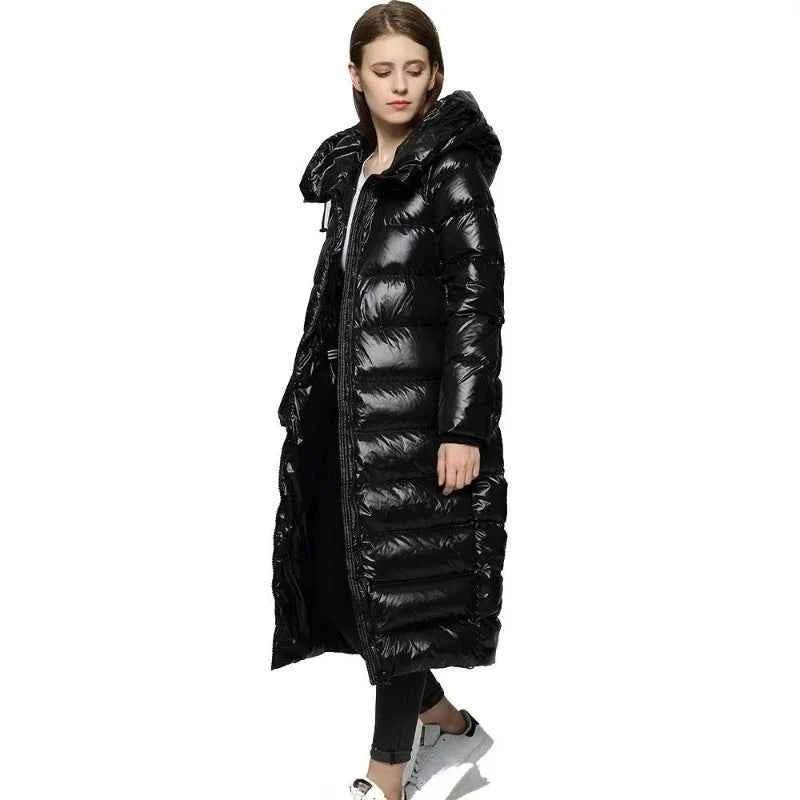 Women's Polyester Coat Slim Fit Pockets Black Winter