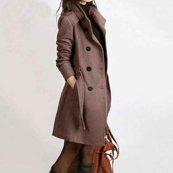Women's Long Winter Trench Coat - Stylish & Warm