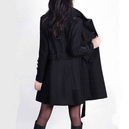Women's Polyester Coat Tailored Fit Pockets Brown Winter