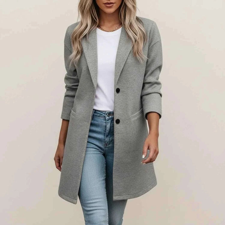 Women's Longline Blazer Jacket Gray