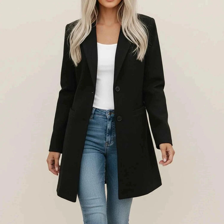 Women's Longline Blazer Jacket Black