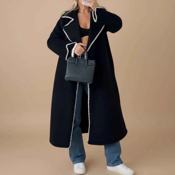 Women's Longline Duster Coat Black