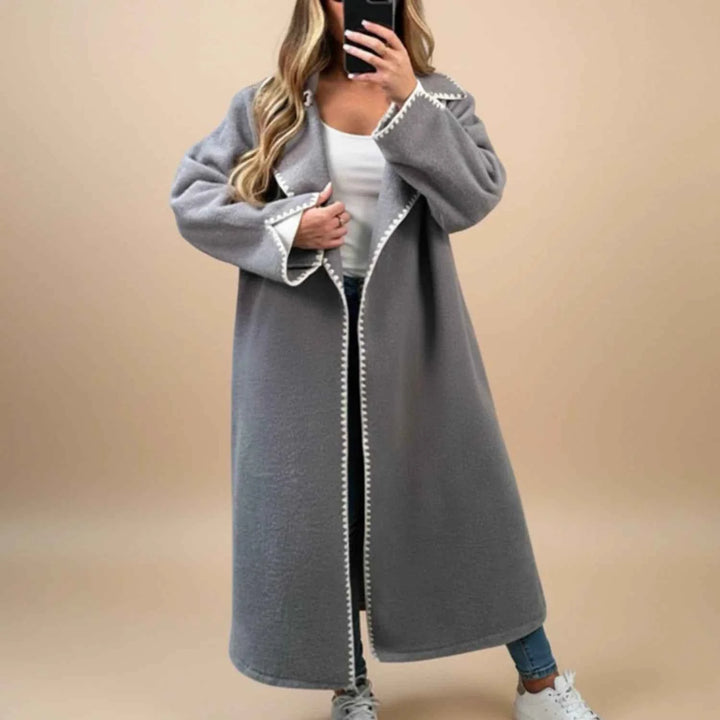 Women's Longline Duster Coat Gray