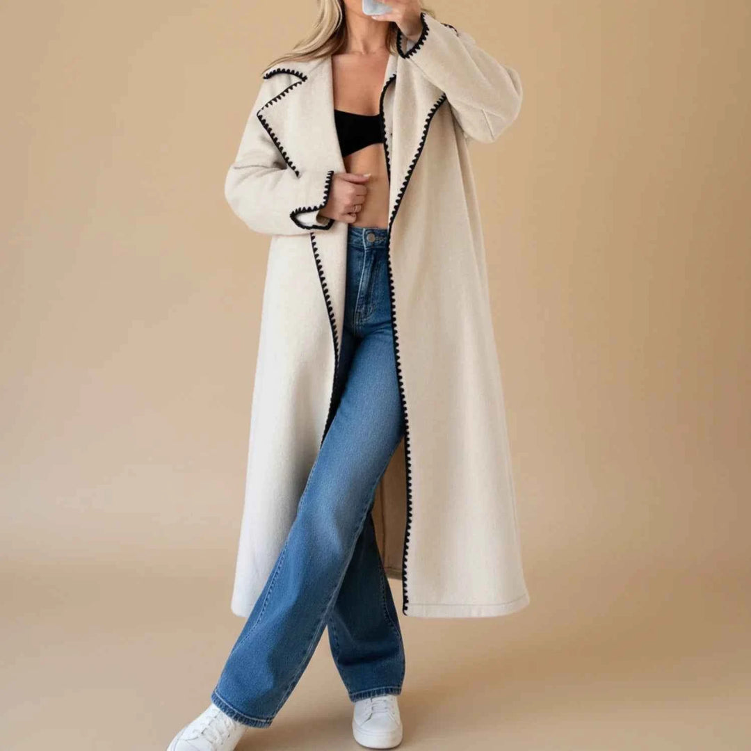 Women's Longline Duster Coat Apricot