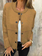Women's Ribbed Cardigan Winter Essential Knitwear Collection Khaki