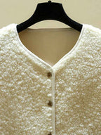 Women's Beige 100 Lambswool Sleeveless Button Layering Vest