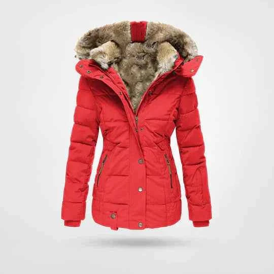 Women's Malta Puffer Jacket - Stylish and Warm Outerwear Red