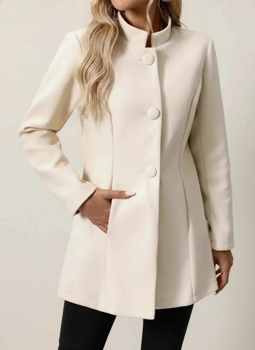 Women's Mandarin Collar A-Line Jacket