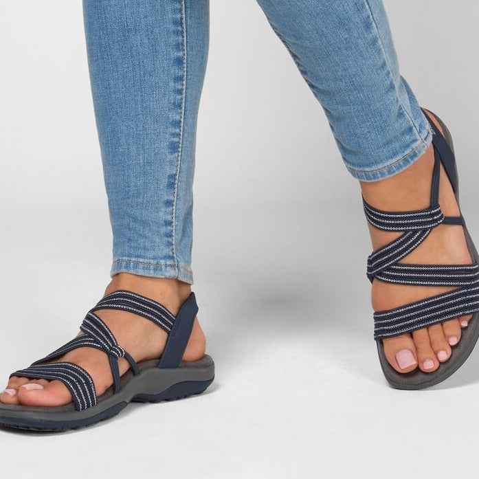 Women's Multi-Strap Sports Sandals with Contoured Insole Blue