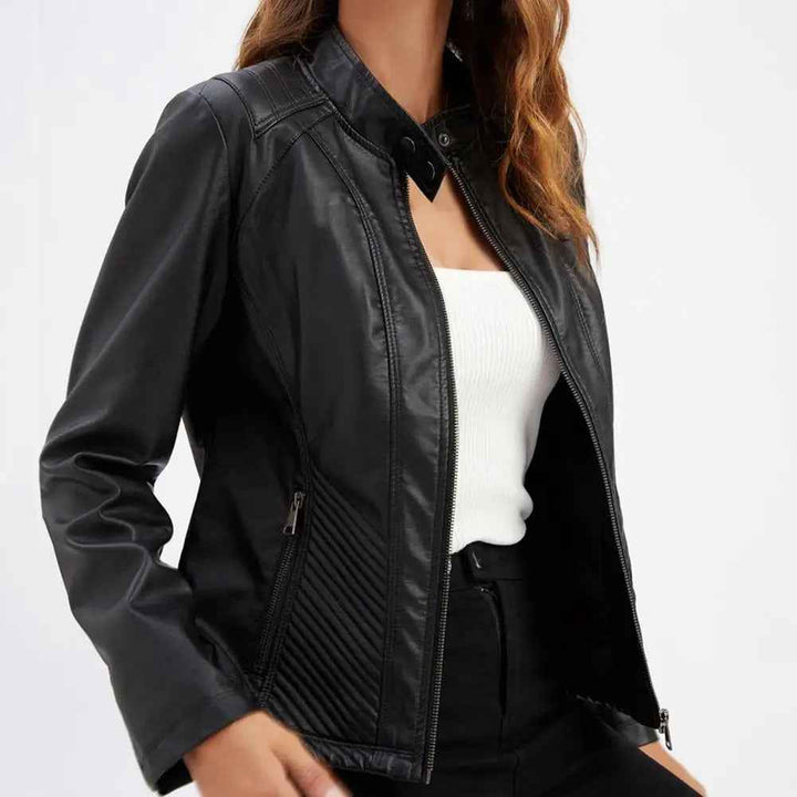Women's Mystique Leather Jacket - Stylish & Durable Outerwear