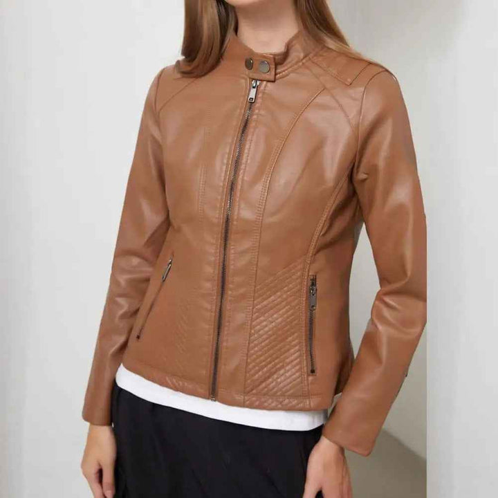 Women's Mystique Leather Jacket - Stylish & Durable Outerwear