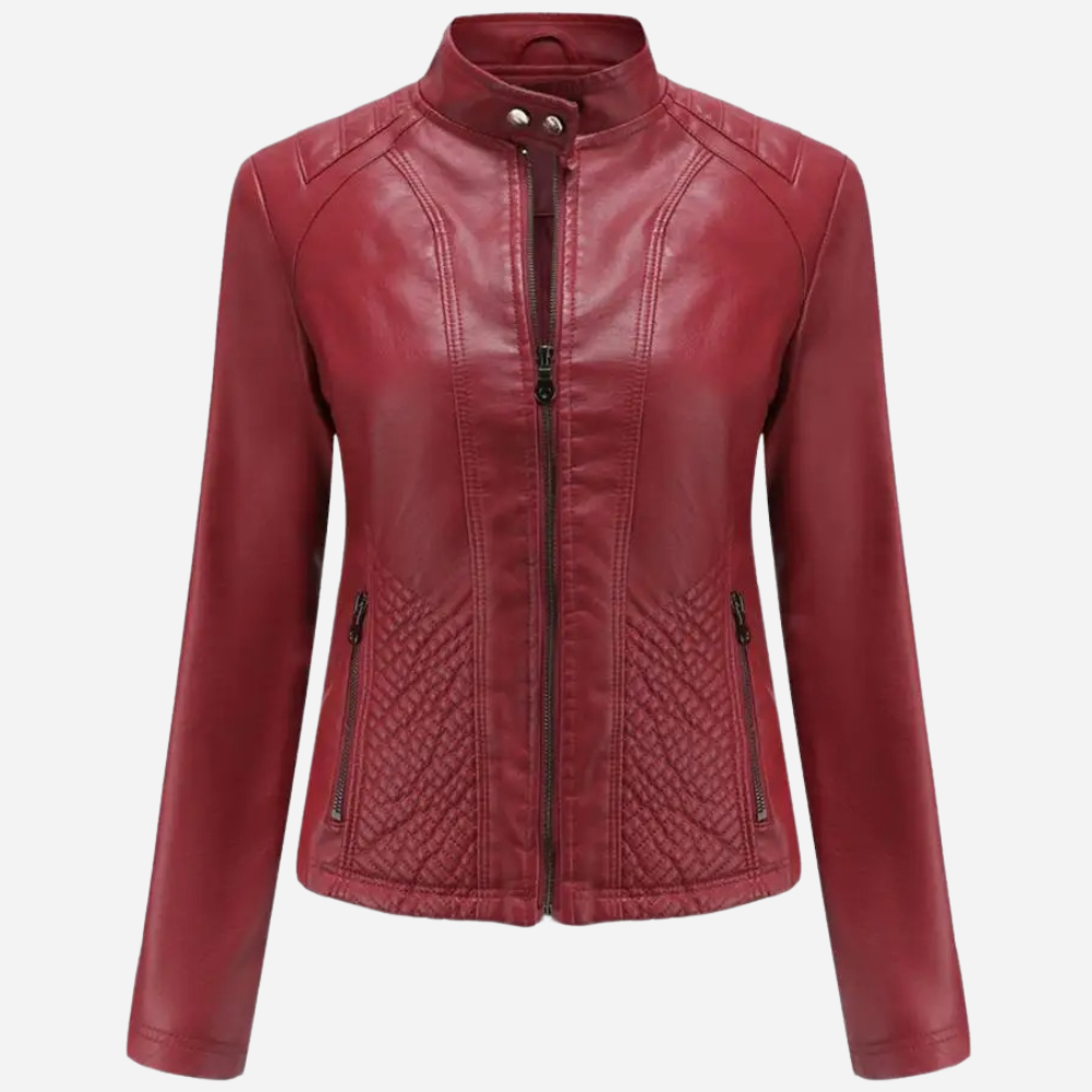 Women's Mystique Leather Jacket - Stylish & Durable Outerwear Red