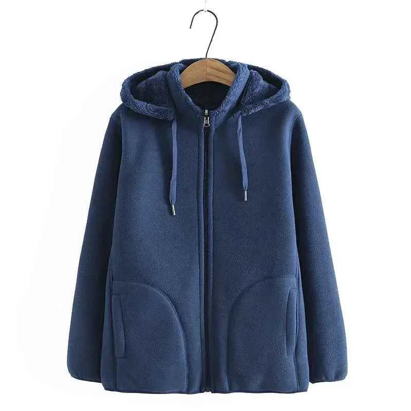 Women's Northern Shore Fleece Hooded Jacket Denim Blue