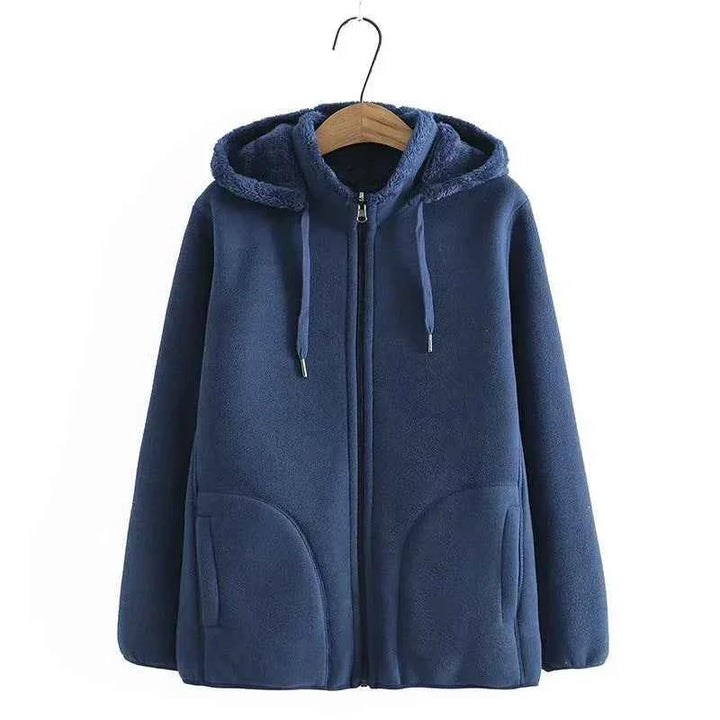 Women's Northern Shore Fleece Hooded Jacket Denim Blue
