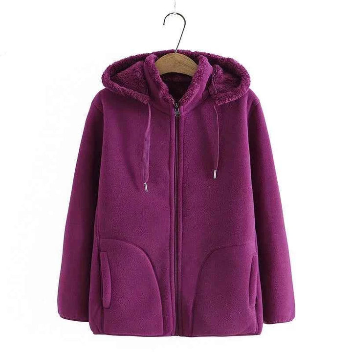 Women's Northern Shore Fleece Hooded Jacket Rose Red