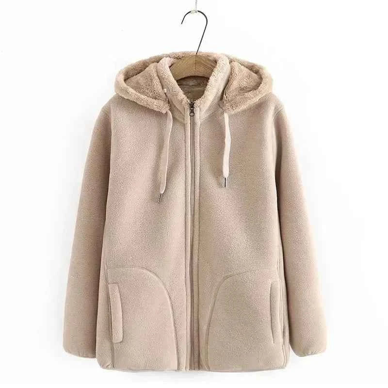 Women's Northern Shore Fleece Hooded Jacket Khaki