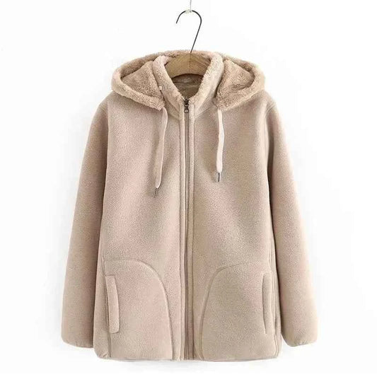 Women's Northern Shore Fleece Hooded Jacket Khaki