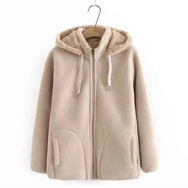 Women's Northern Shore Fleece Hooded Jacket Khaki