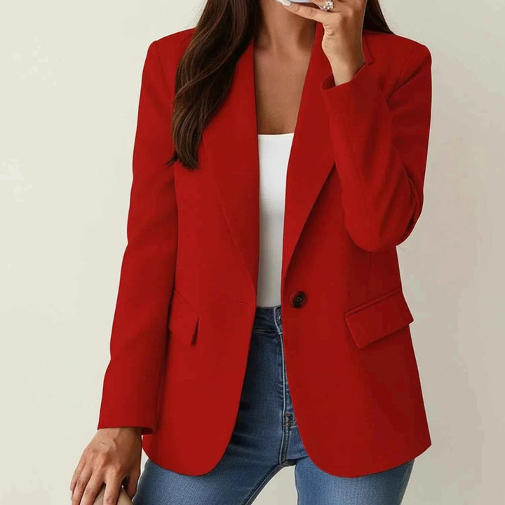 Women's One-Button Blazer Jacket Red