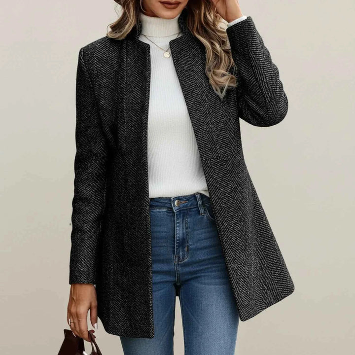 Women's Open Front A-Line Jacket Black