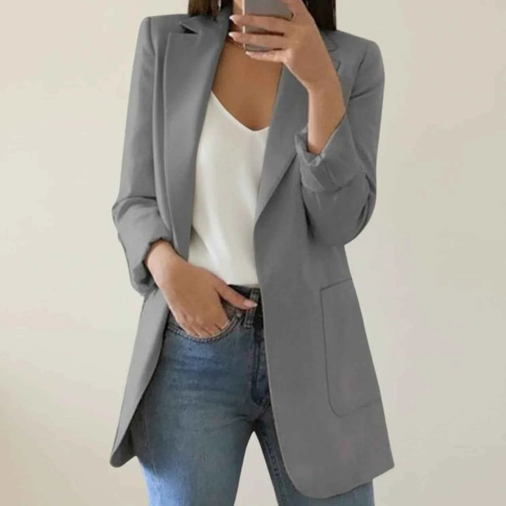 Women's Open Front Blazer Jacket Gray