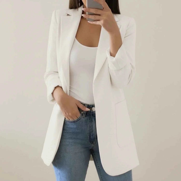 Women's Open Front Blazer Jacket White