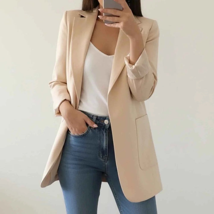 Women's Open Front Blazer Jacket Apricot