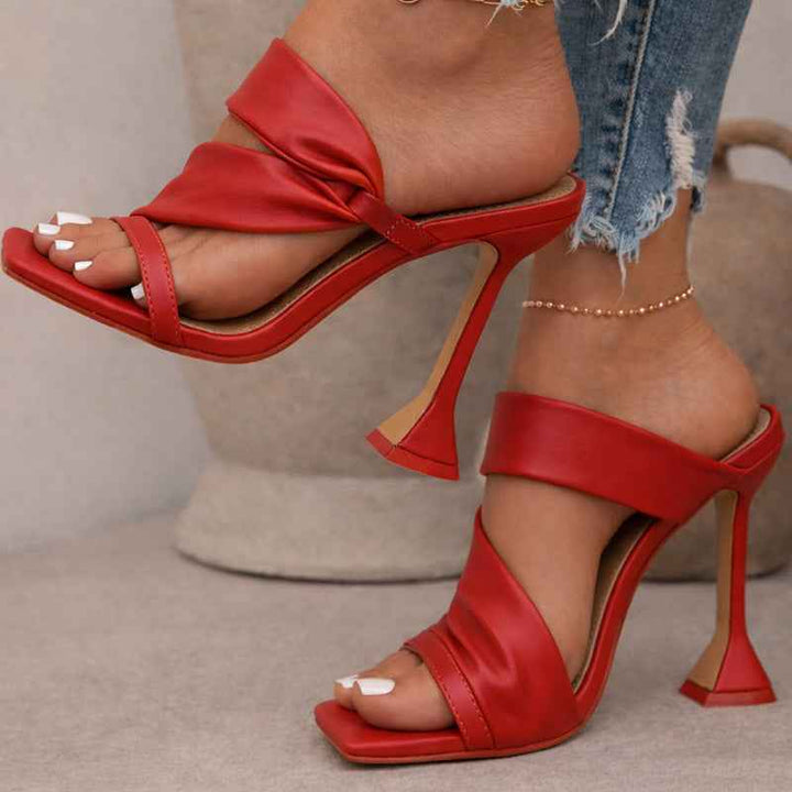 Women's Open Toe High Heel Sandals Red