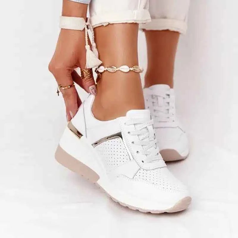 Women's Orthopedic Sneakers – Leather Comfort Walking Shoes
