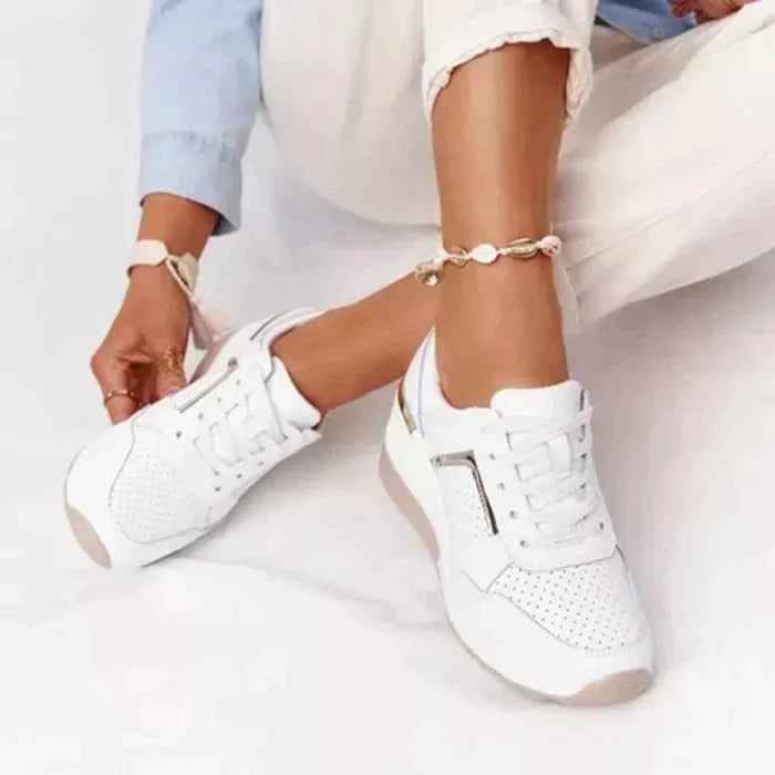 Women's Orthopedic Sneakers – Leather Comfort Walking Shoes