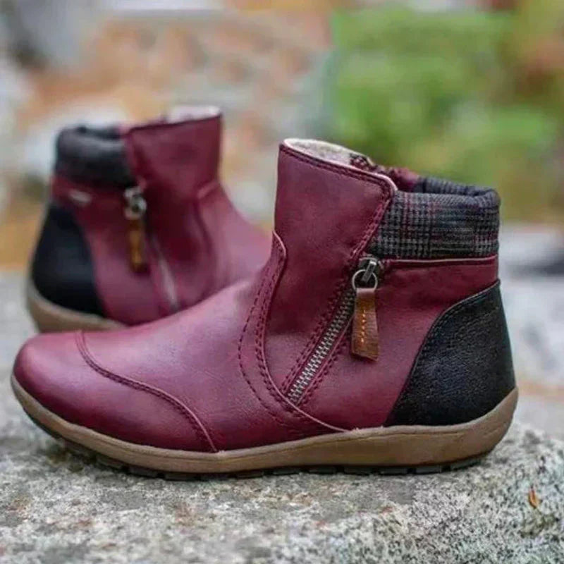 Women's Waterproof Orthopedic Ankle Boots – Ultimate Comfort Red
