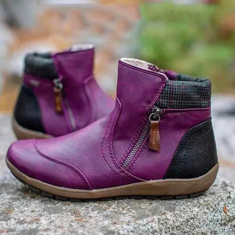 Women's Waterproof Orthopedic Ankle Boots – Ultimate Comfort Purple