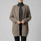 Women's Oversized Relaxed Fit Cardigan Winter Essential Cappuccino One Size
