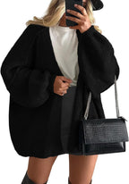 Women's Spring Loose Knit Cardigan Black
