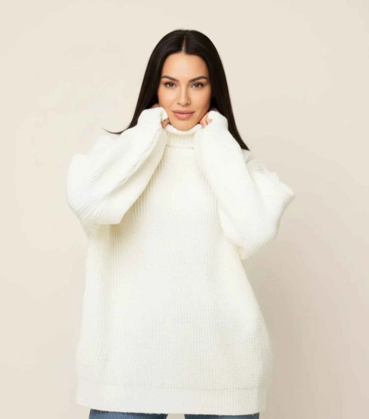 Women's Oversized Chunky Knit Sweater White