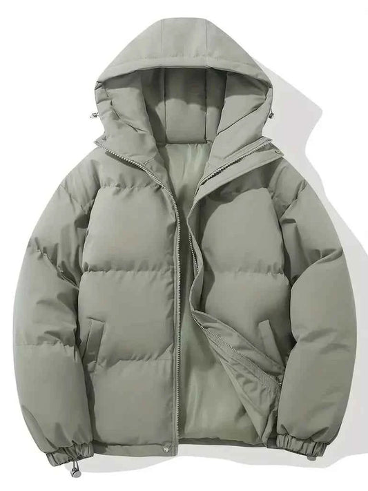 Women's Oversized Hooded Padded Windproof Jacket Winter Grey