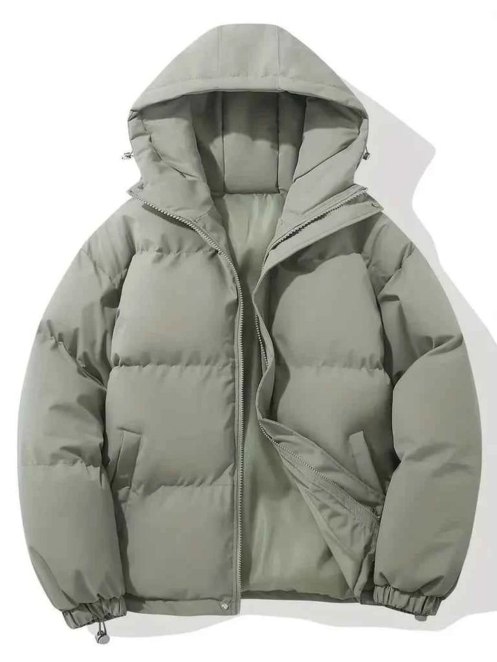 Women's Oversized Hooded Jacket – Padded & Windproof – Casual Outdoor Wear Grey