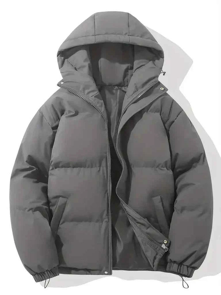 Women's Oversized Hooded Jacket – Padded & Windproof – Casual Outdoor Wear Dark Grey