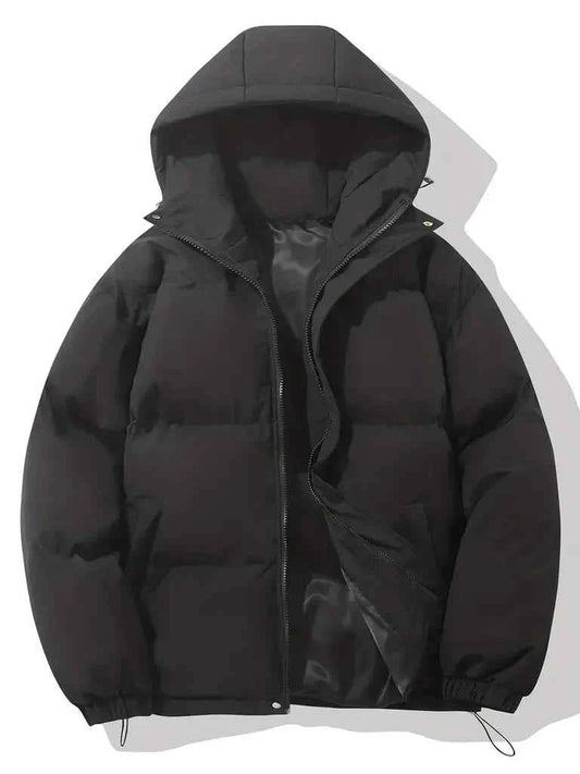 Women's Oversized Hooded Padded Windproof Jacket Winter Black