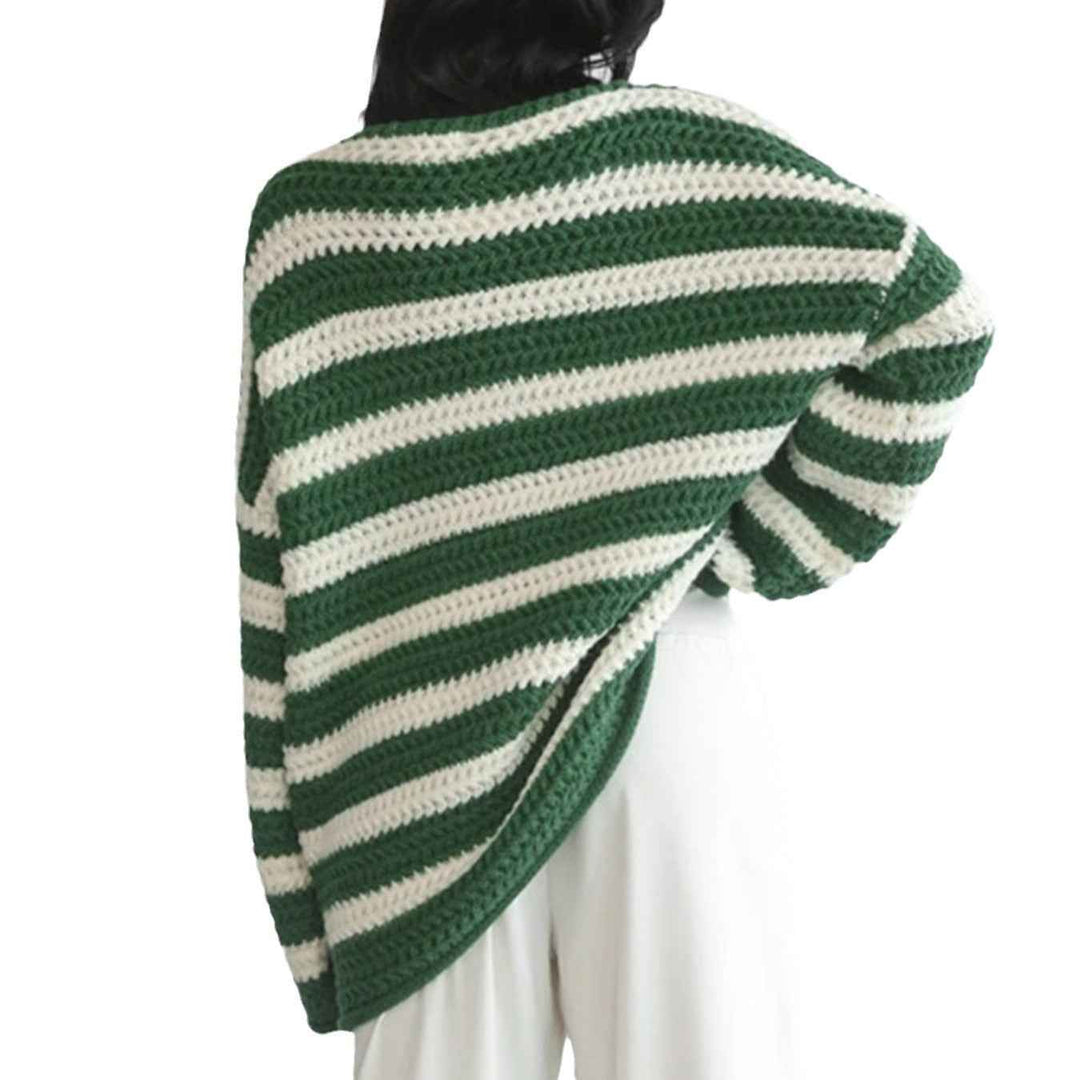 Women's Oversized Knit Sweater – Soft Fabric – Casual Round Neck