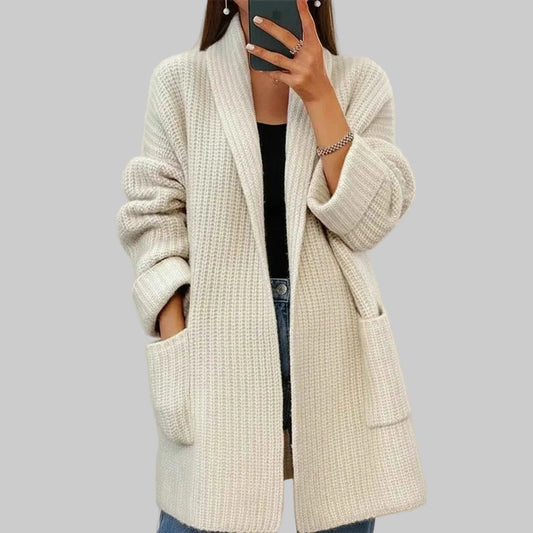 Women's Oversized Open Front Cardigan Khaki
