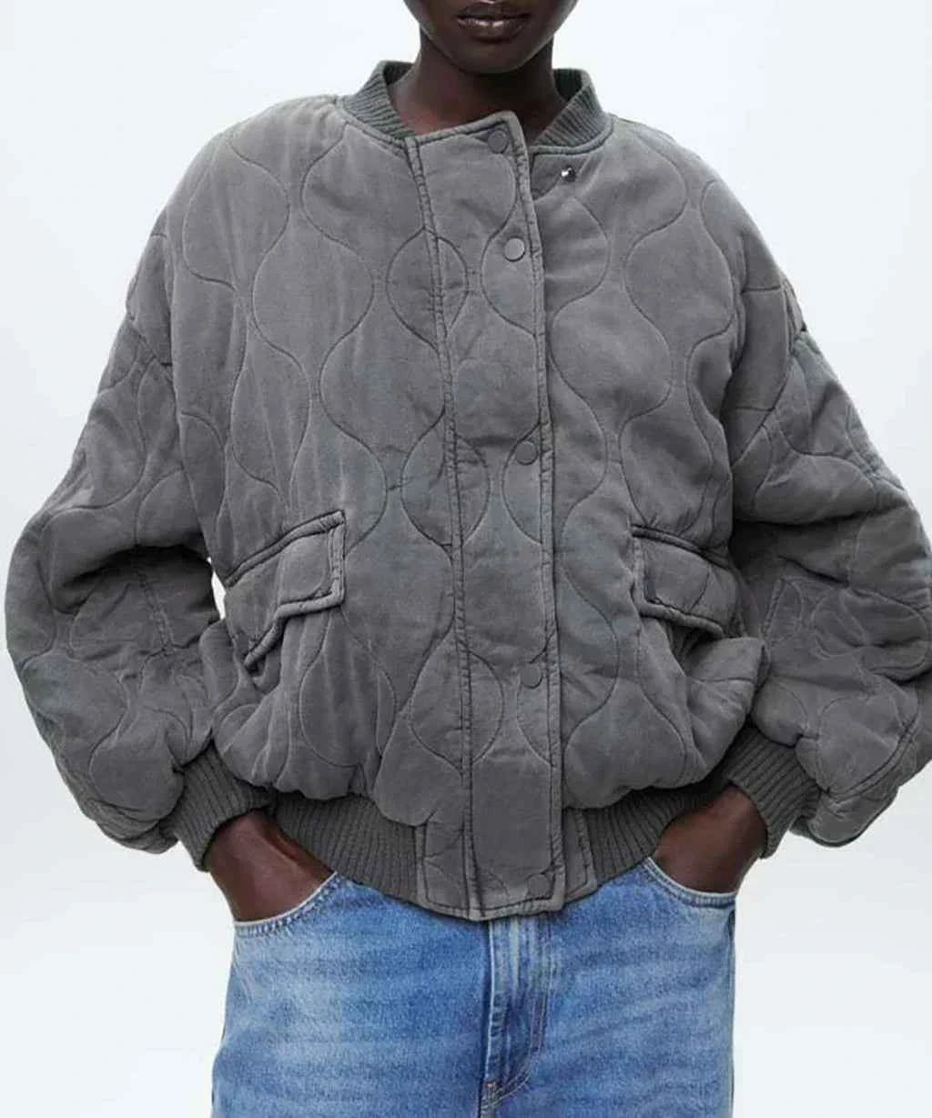 Women's Oversized Padded Jacket - Casual Warmth & Comfort