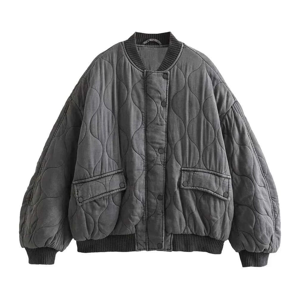 Women's Oversized Padded Jacket - Casual Warmth & Comfort