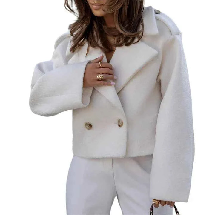 Women's Oversized Short Jacket - Stylish and Trendy White