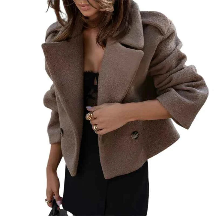 Women's Oversized Short Jacket - Stylish and Trendy Brown