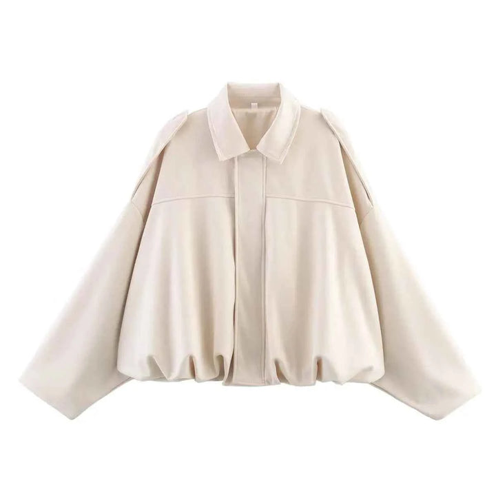 Women's Oversized Suede Bomber Jacket - Stylish & Comfortable Outerwear 1