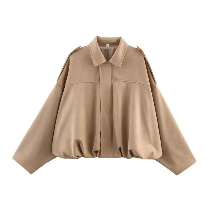 Women's Oversized Suede Bomber Jacket - Stylish & Comfortable Outerwear 2
