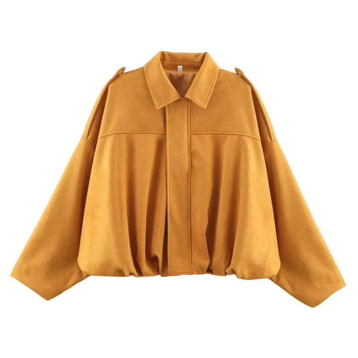 Women's Oversized Suede Bomber Jacket - Stylish & Comfortable Outerwear 3