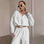 Women's Cotton Oversized Hoodie Winter Essential Knitwear White